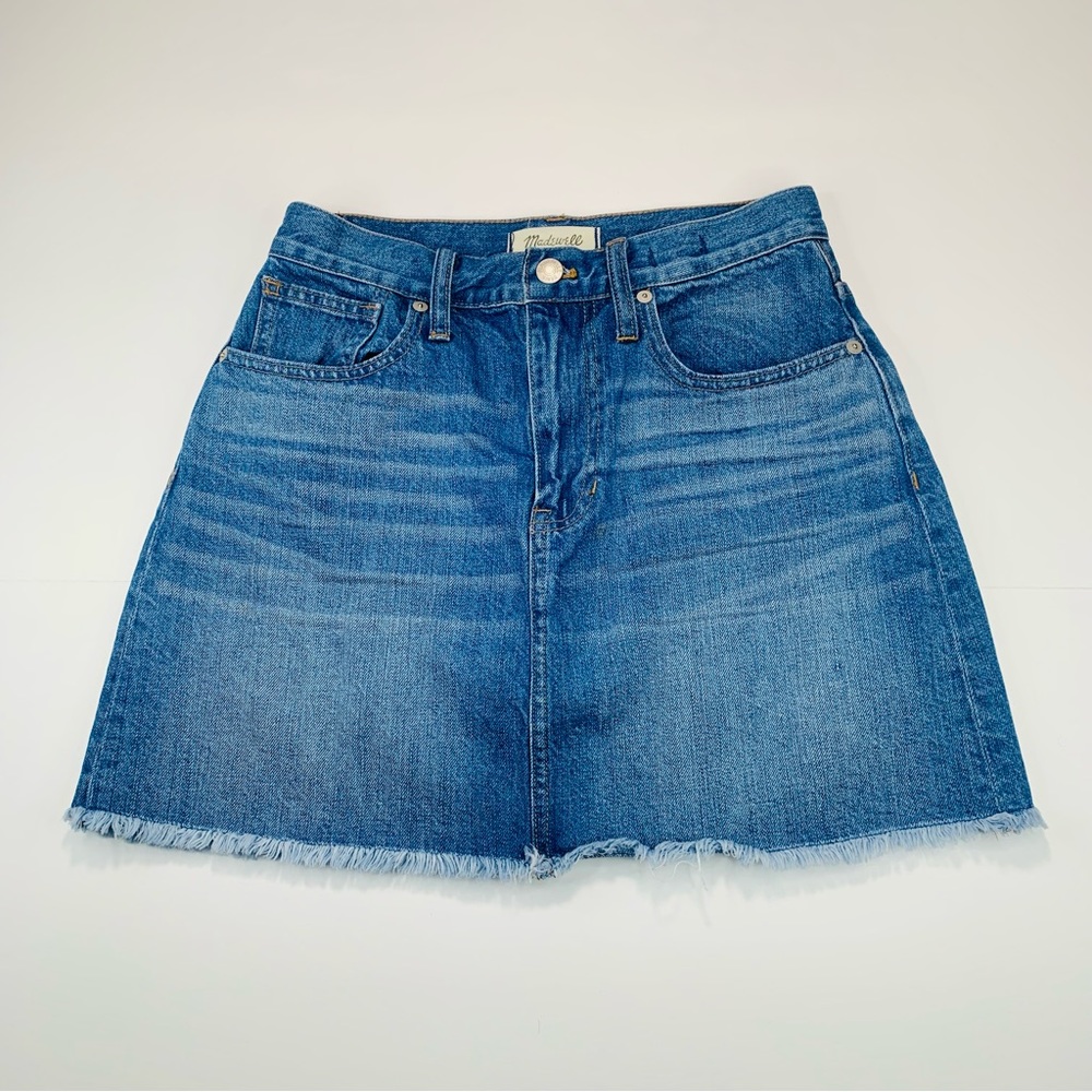 Madewell Blue Denim A-Line Mini Skirt